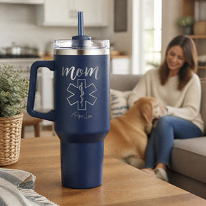 EMS Mom 40oz Engraved Travel Tumbler — lifestyle