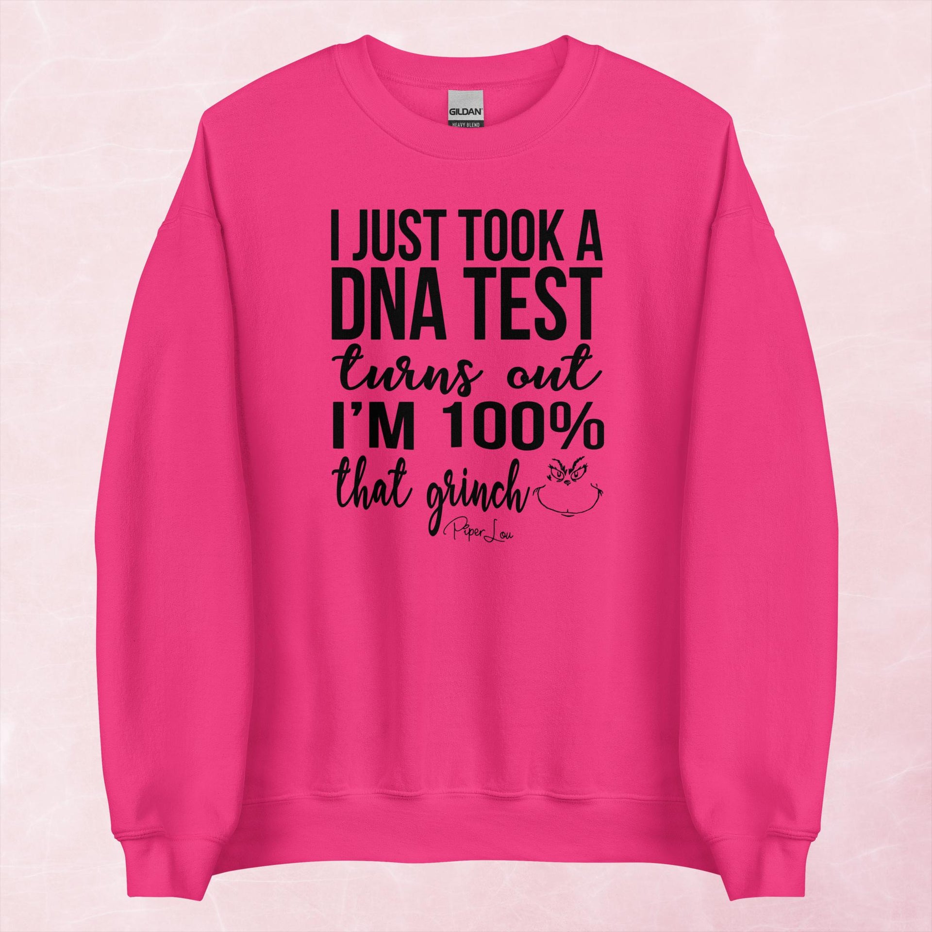 I Just Took A DNA Test I'm That Grinch Graphic Crewneck Sweatshirt  Heliconia S