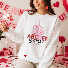 ABCDEFyou Graphic Crewneck Sweatshirt