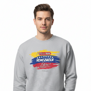 Venezuela Libre Crewneck on Venezuelan Male Model