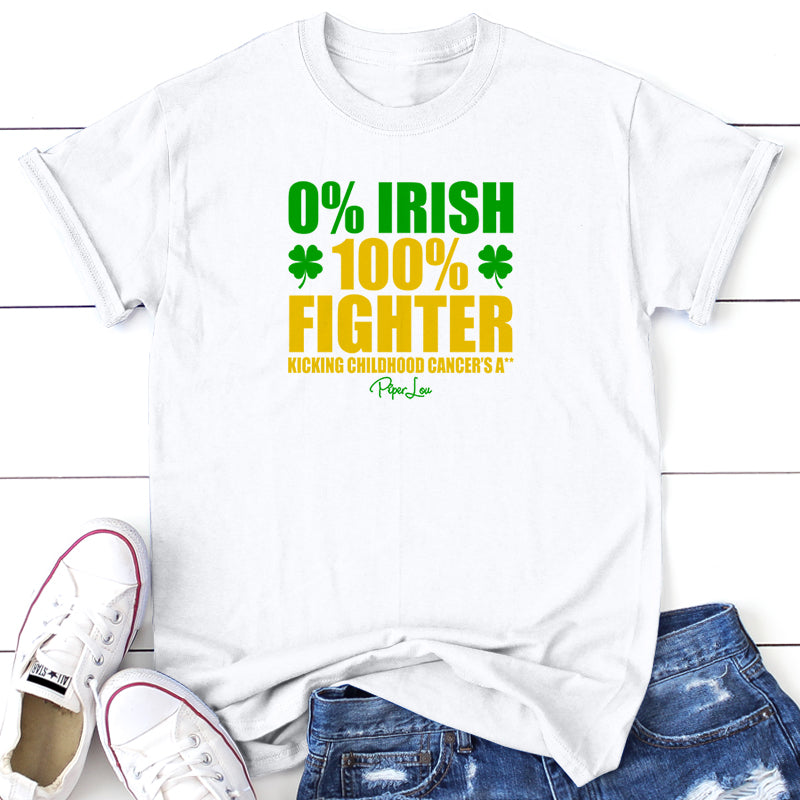 St. Patrick's Day Apparel | Childhood Cancer 0% Irish 100% Fighter