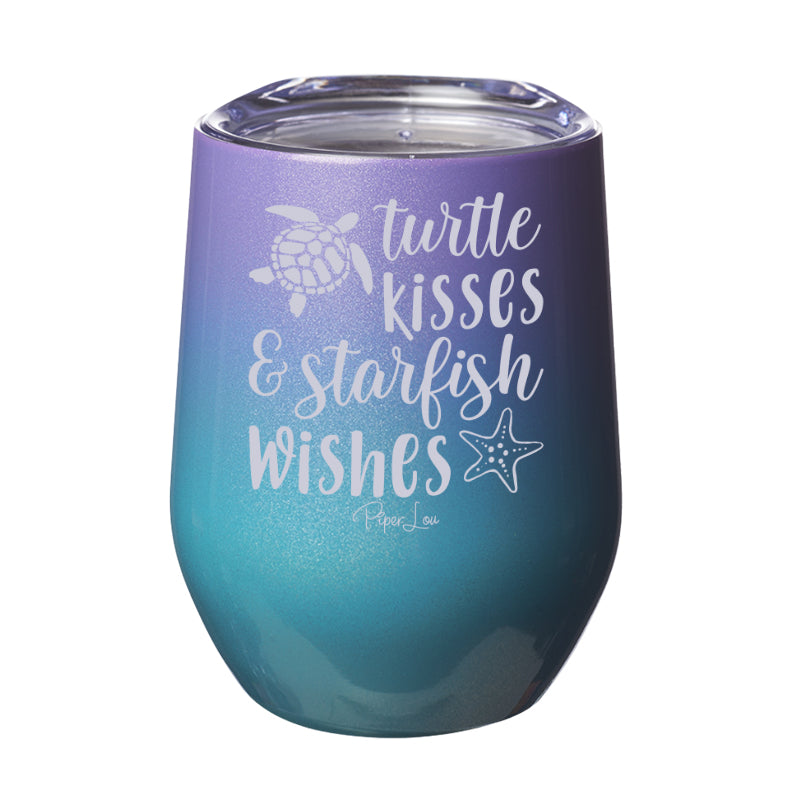 Turtle Kisses And Starfish Wishes Laser Etched Tumbler