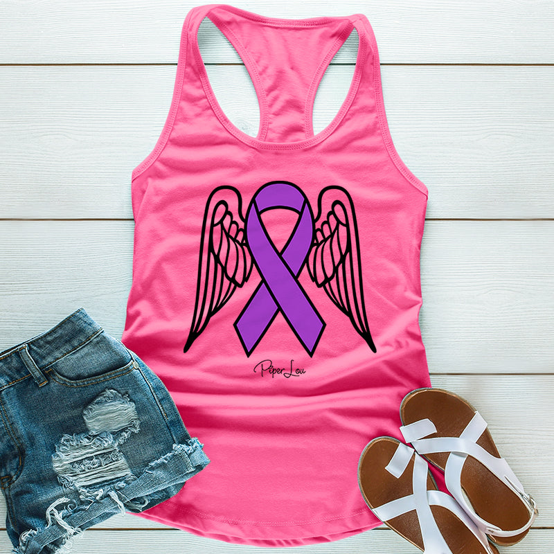 Cystic Fibrosis Angel Wings Ribbon