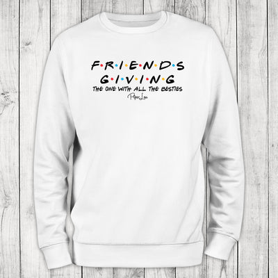Friendsgiving The One With All The Besties Graphic Crewneck Sweatshirt