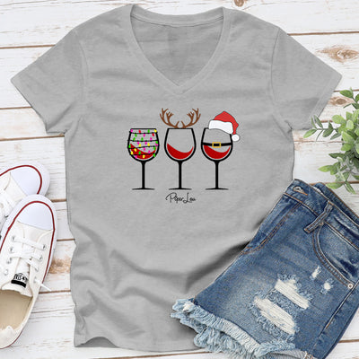 Christmas Wine Glasses Graphic Tee
