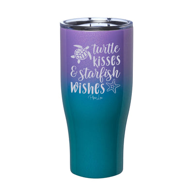 Turtle Kisses And Starfish Wishes Laser Etched Tumbler