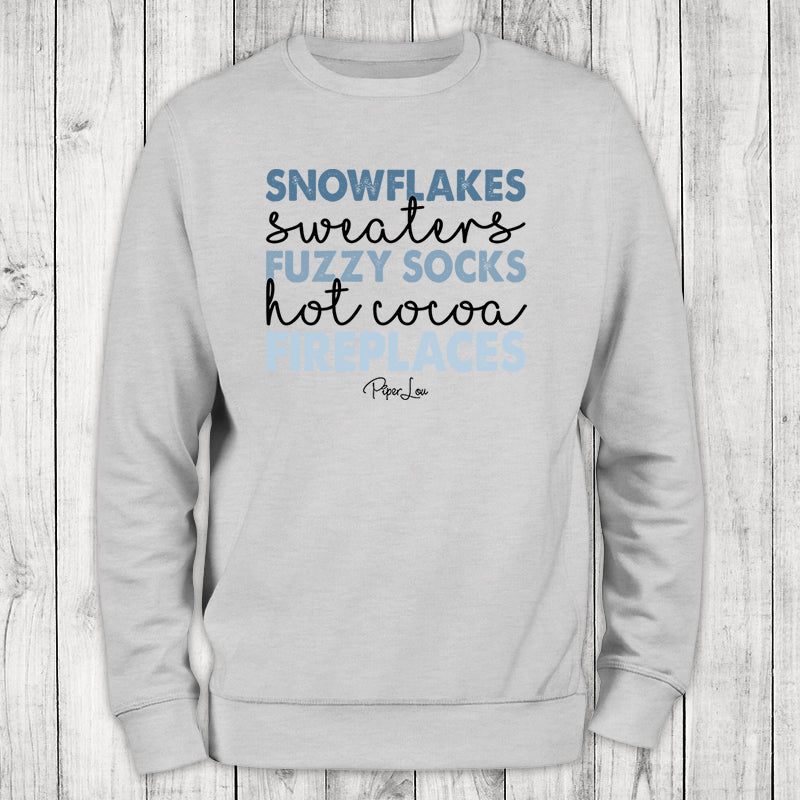 Snowflakes Sweaters Fuzzy Socks Graphic Crewneck Sweatshirt
