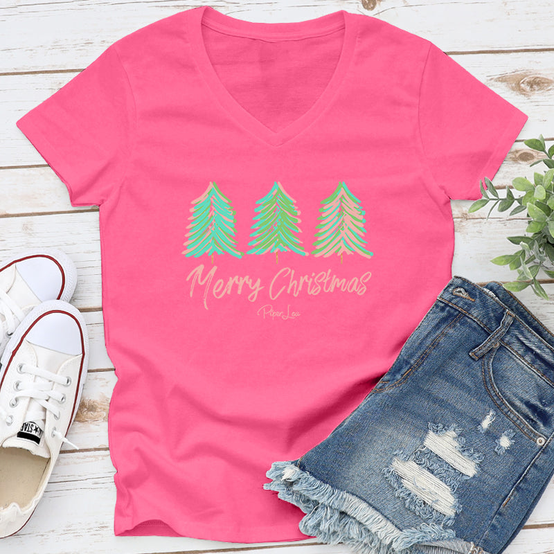 Merry Christmas Pastel Trees