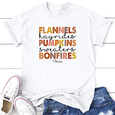 Flannels Hayrides Pumpkins Graphic Tee