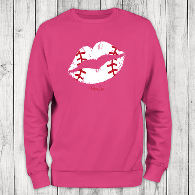 Baseball Lips Graphic Crewneck Sweatshirt
