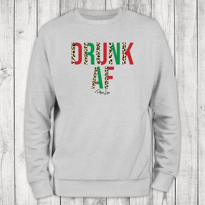 Drunk AF Leopard Graphic Crewneck Sweatshirt
