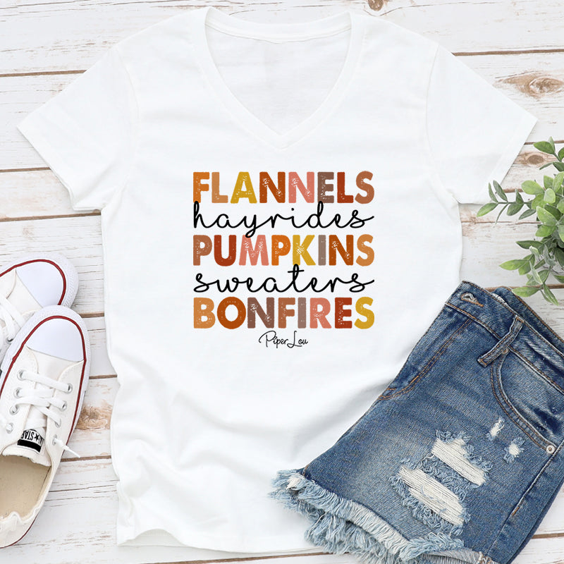 Flannels Hayrides Pumpkins Graphic Tee