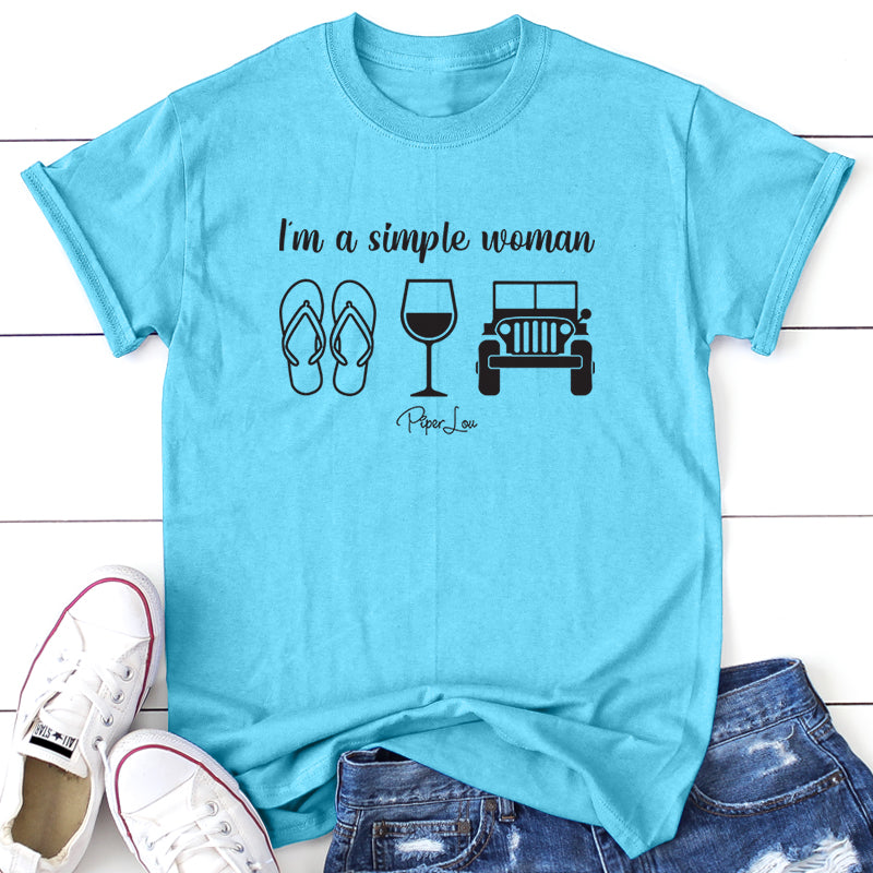 I'm A Simple Woman Flip Flops Wine Jeep