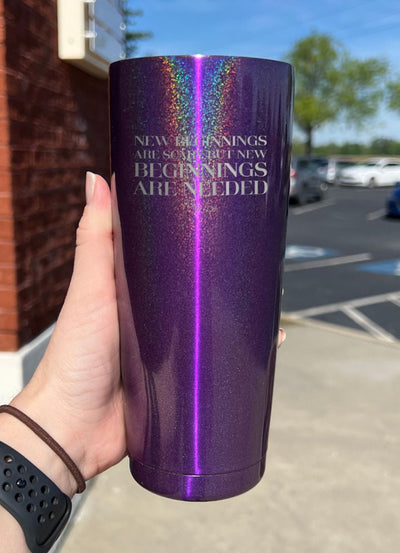New Beginnings Laser Etched Tumbler
