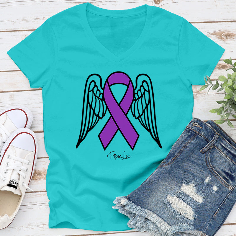 Fibromyalgia Angel Wings Ribbon