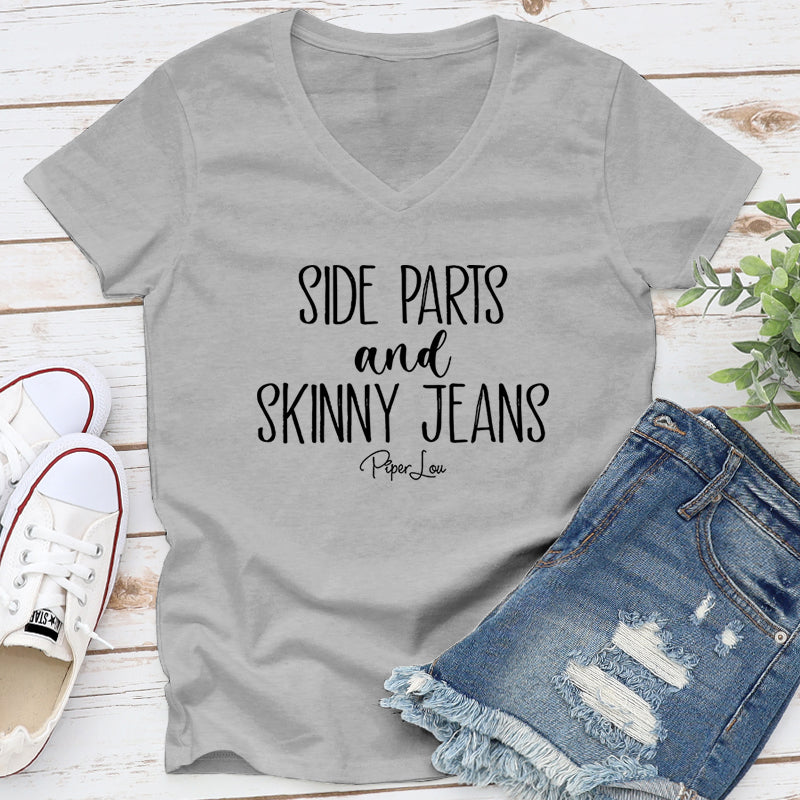 Side Parts And Skinny Jeans