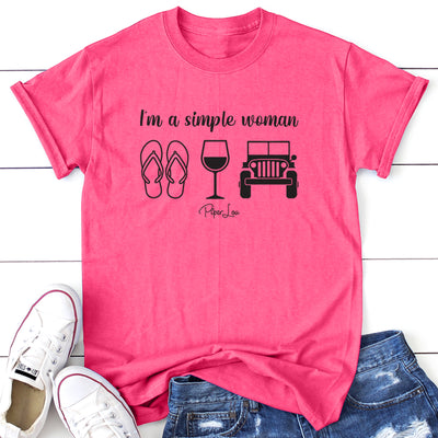 I'm A Simple Woman Flip Flops Wine Jeep