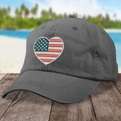 Military Heart American Flag Hat