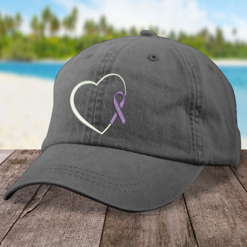 Alzheimer's Awareness Heart Ribbon Hat