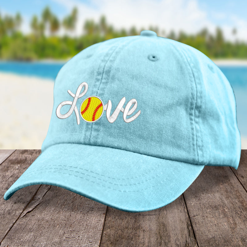 Cursive Love Softball Hat