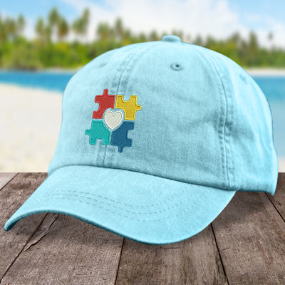 Autism Puzzle Heart Hat