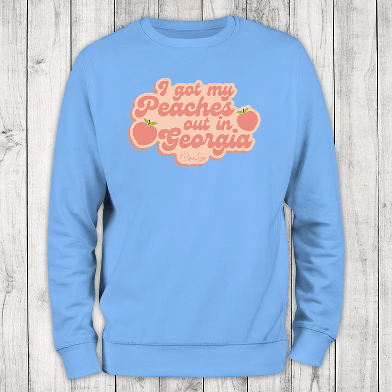 Peaches Out In Georgia Graphic Crewneck Sweatshirt