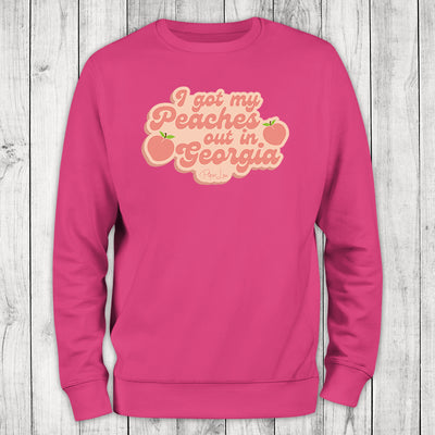Peaches Out In Georgia Graphic Crewneck Sweatshirt