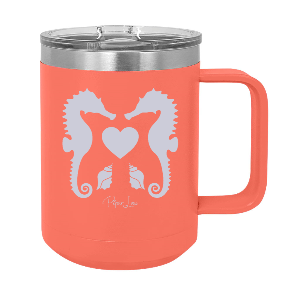 Seahorse Heart 15oz Coffee Mug Tumbler