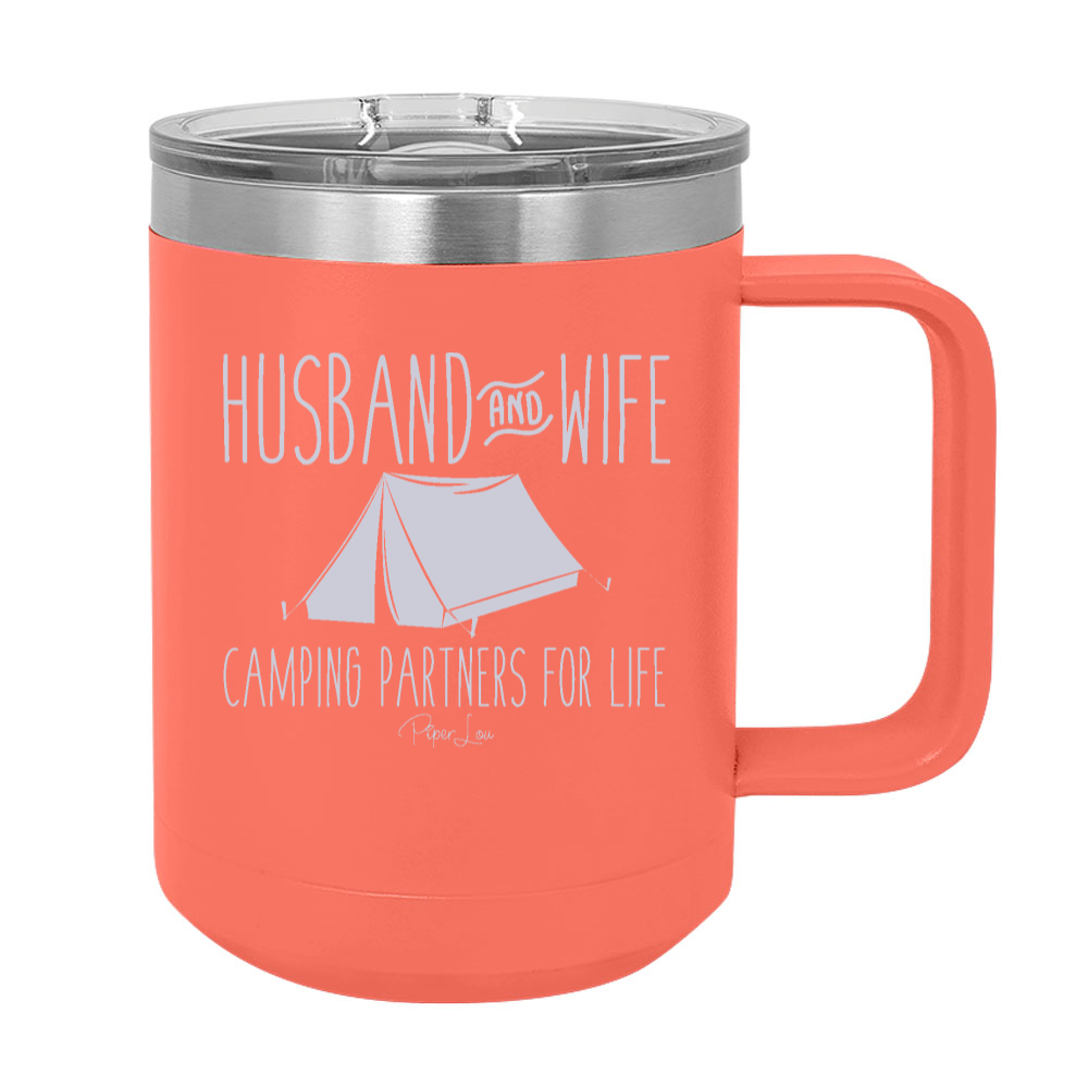 Husband And Wife Camping Partners 15oz Coffee Mug Tumbler