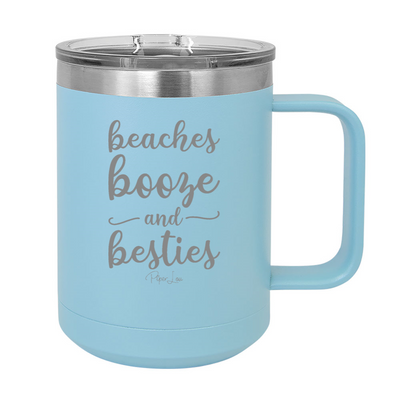 Beaches Booze And Besties 15oz Coffee Mug Tumbler
