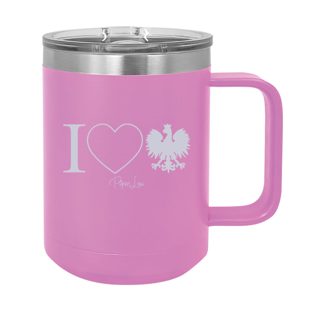 I Heart Polish Eagle 15oz Coffee Mug Tumbler