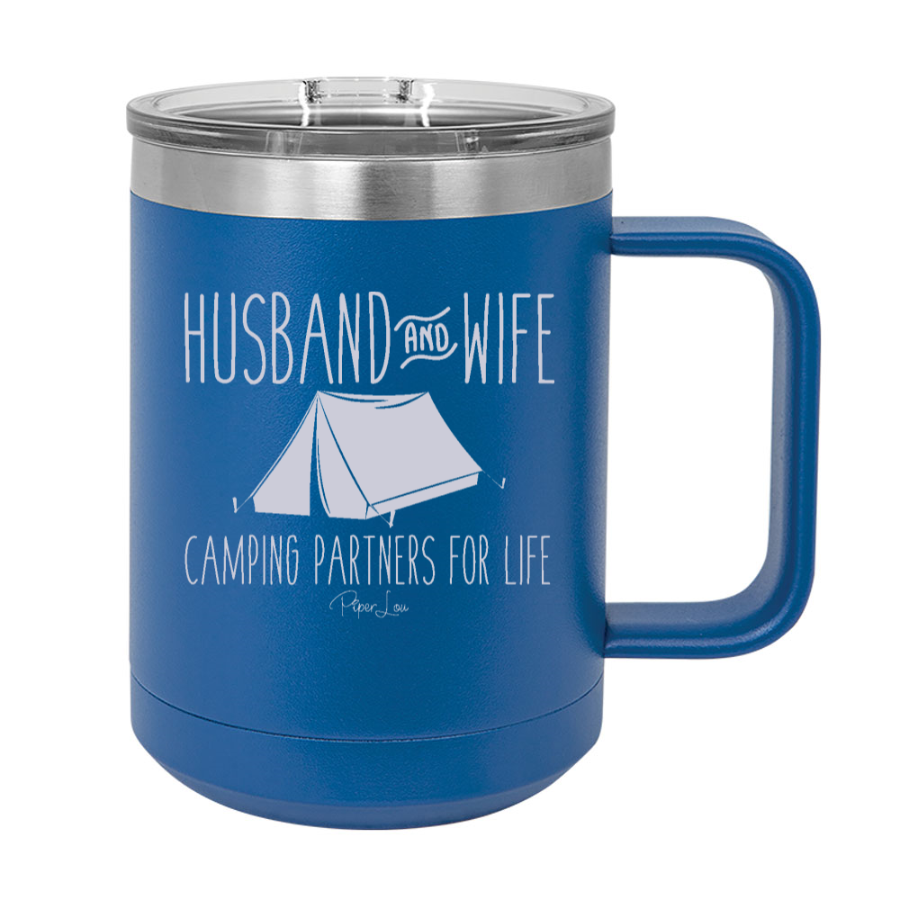 Husband And Wife Camping Partners 15oz Coffee Mug Tumbler