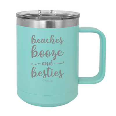 Beaches Booze And Besties 15oz Coffee Mug Tumbler