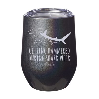 Getting Hammered During Shark Week 12oz Stemless Wine Cup
