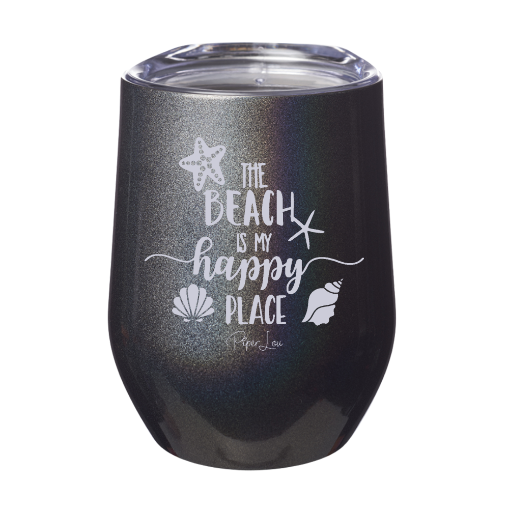 The Beach Is My Happy Place Laser Etched Tumbler