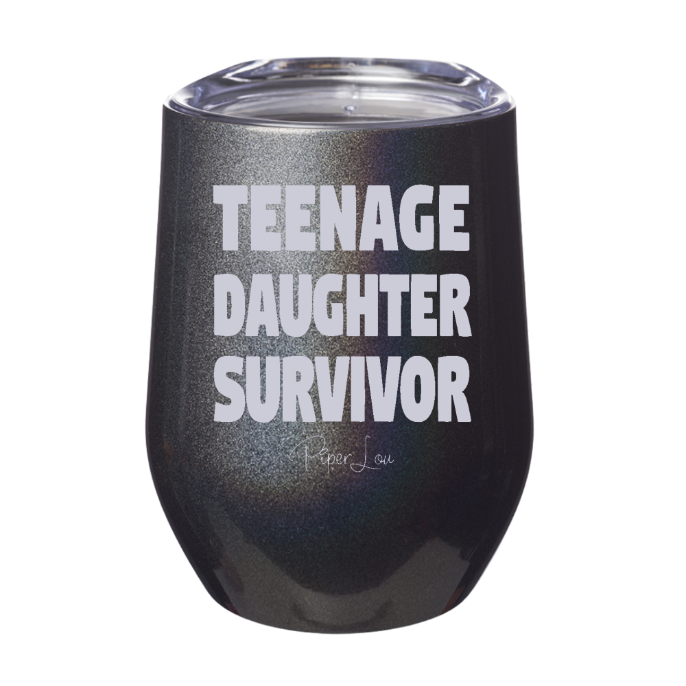 Teenage Daughter Survivor 12oz Stemless Wine Cup