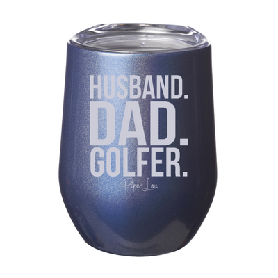 Husband Dad Golfer 12oz Stemless Wine Cup