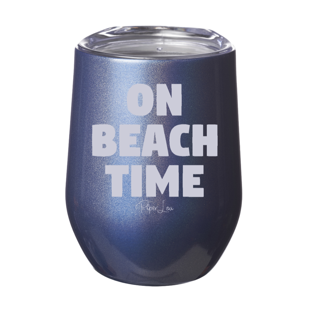 On Beach Time 12oz Stemless Wine Cup