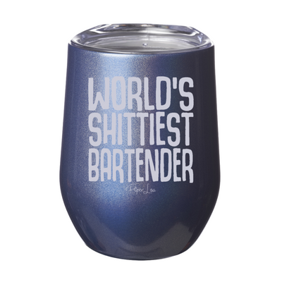 Worlds Shittiest Bartender 12oz Stemless Wine Cup