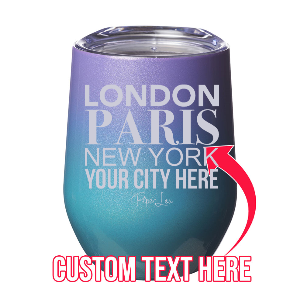 London Paris New York (CUSTOM) 12oz Stemless Wine Cup