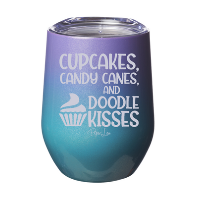 Cupcakes, Candy Canes and Doodle Kisses Stemless Wine Cup