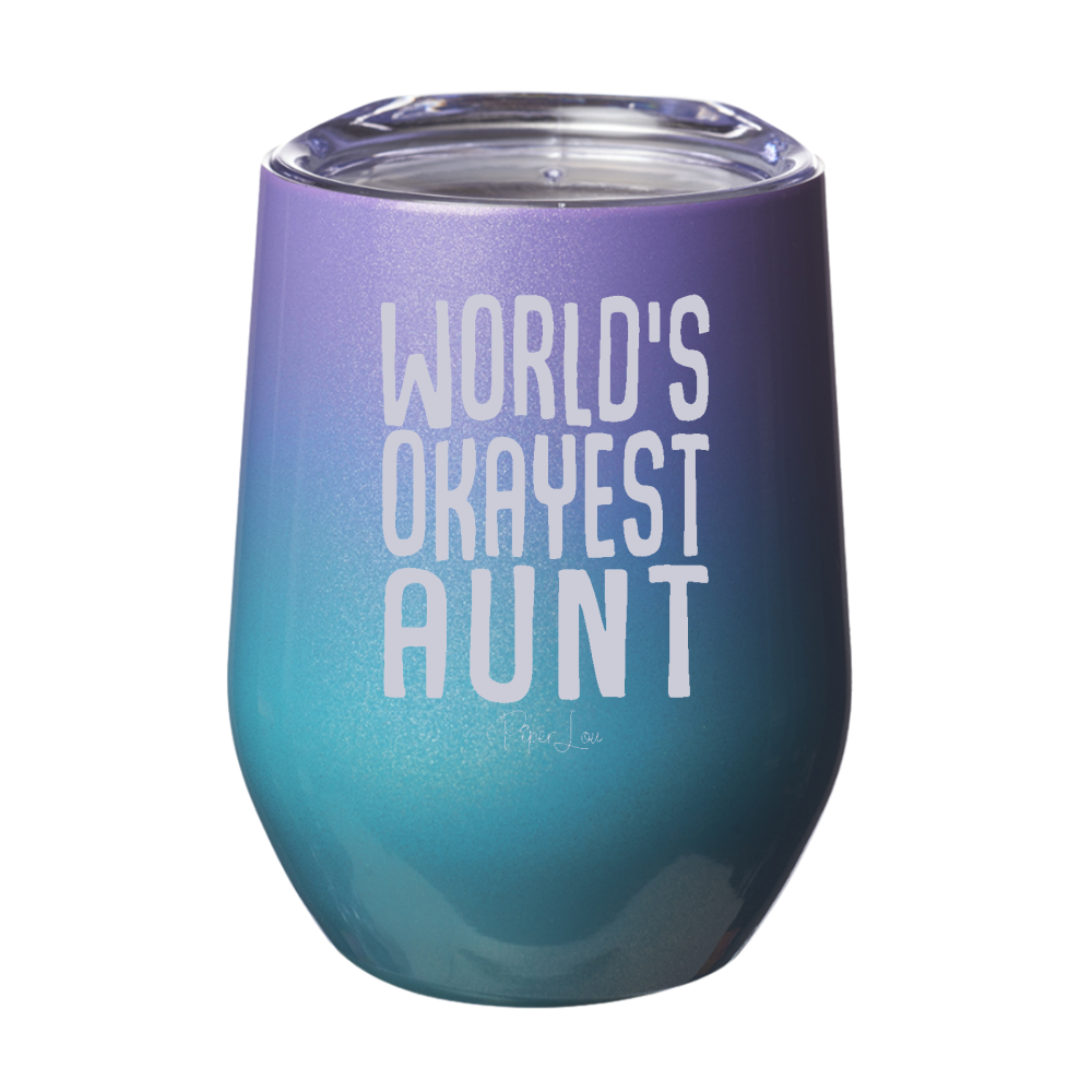 World's Okayest Aunt 12oz Stemless Wine Cup