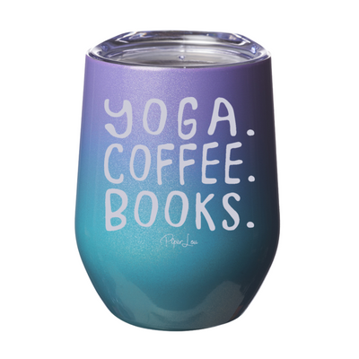 Yoga Coffee Books 12oz Stemless Wine Cup