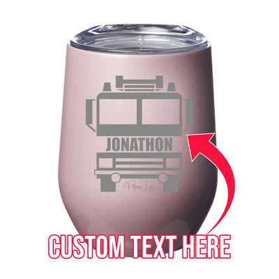 (CUSTOM) Name Firefighter 12oz Stemless Wine Cup
