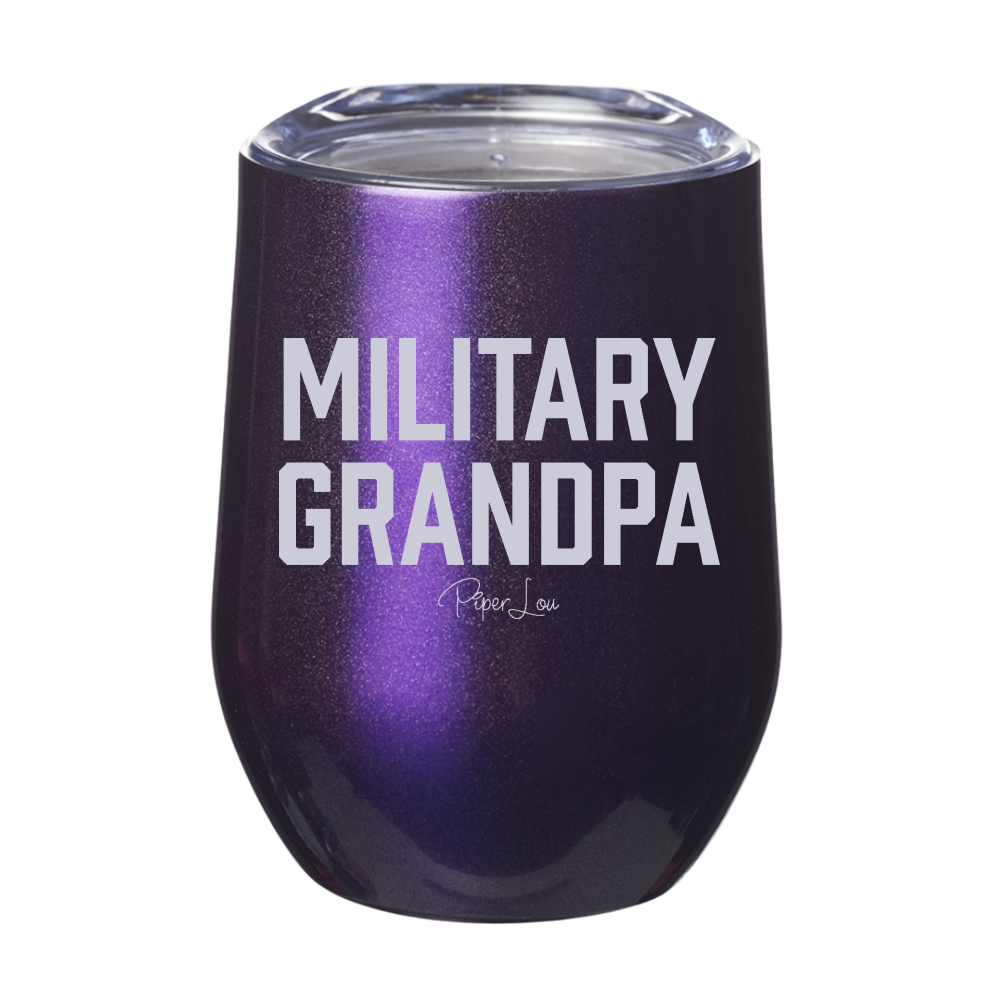 Military Grandpa 12oz Stemless Wine Cup
