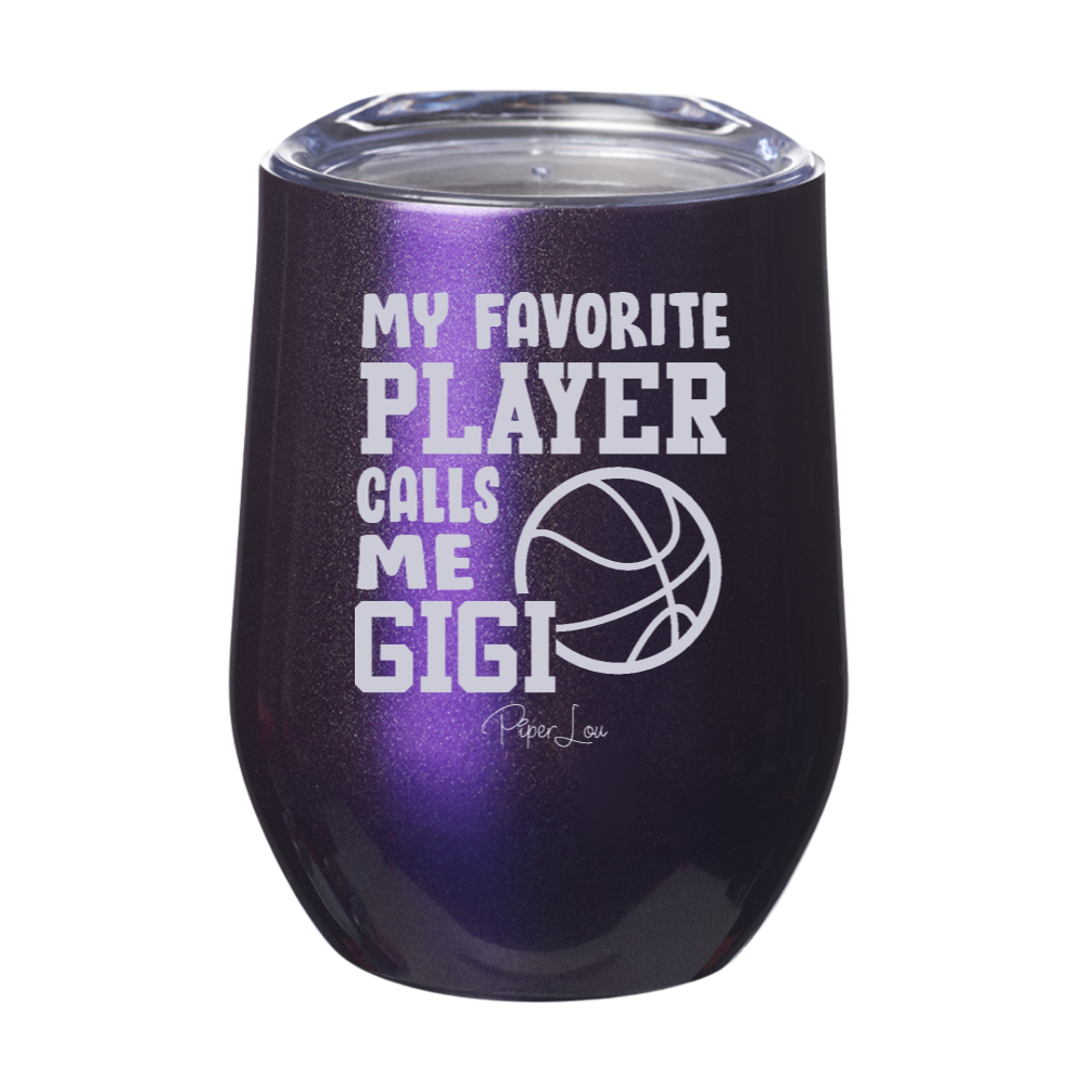 My Favorite Basketball Player Calls Me Gigi 12oz Stemless Wine Cup
