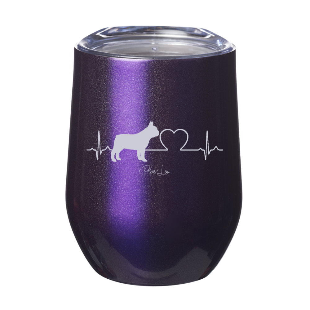 Heartbeat French Bulldog Laser Etched Tumbler