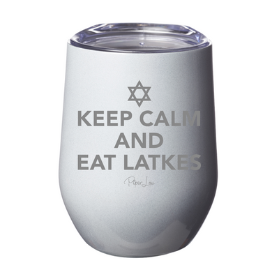 Keep Calm And Eat Latkes 12oz Stemless Wine Cup