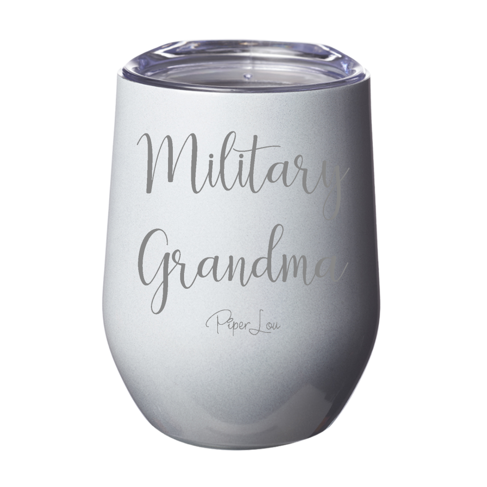 Military Grandma 12oz Stemless Wine Cup