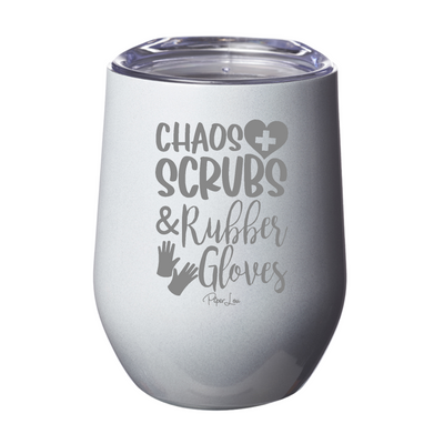 Chaos Scrubs Rubber Gloves 12oz Stemless Wine Cup